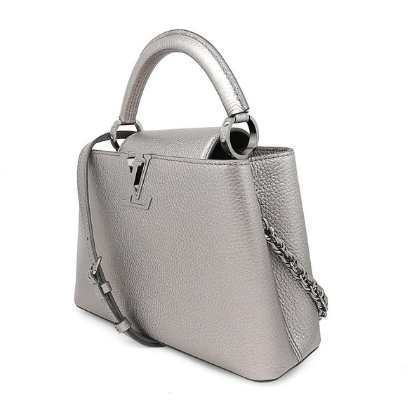 Louis Vuitton Capucines BB Metallic Grey Top Handle Handbag - Picture 5 of 7